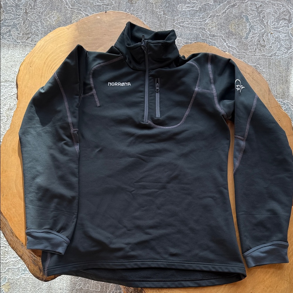 Norrona Men's/Women's Black Half-Zip Performance Hoodie